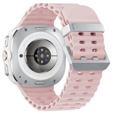 ����� ������� ����  Ocean Hole Dual Buckle Silicone Band ���� LaTera (��� Pink/Silver)  ����� ��� ����  Samsung Galaxy Watch Ultra / Watch Ultra 2025