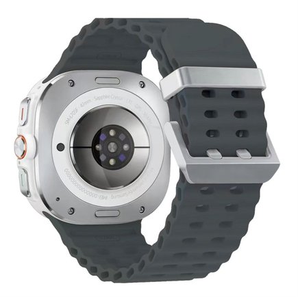 ����� ������� ����  Ocean Hole Dual Buckle Silicone Band ���� LaTera (��� Grey/Silver)  ����� ��� ����  Samsung Galaxy Watch Ultra / Watch Ultra 2025