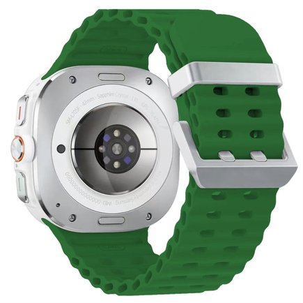 ����� ������� ����  Ocean Hole Dual Buckle Silicone Band ���� LaTera (��� Green/Silver)  ����� ��� ����  Samsung Galaxy Watch Ultra / Watch Ultra 2025