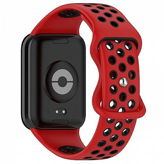 ����� ������� ���� Sports Solid Color Silicone Band ���� iBands ����� ��� ����: Xiaomi Smart Band 8 Pro / Xiaomi Smart Band 9 Pro (��� Red/Black)