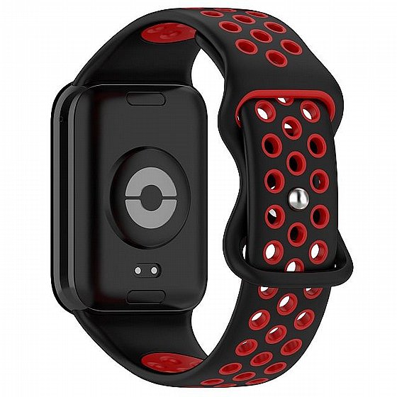 ����� ������� ���� Sports Solid Color Silicone Band ���� iBands ����� ��� ����: Xiaomi Smart Band 8 Pro / Xiaomi Smart Band 9 Pro (��� Black/Red)